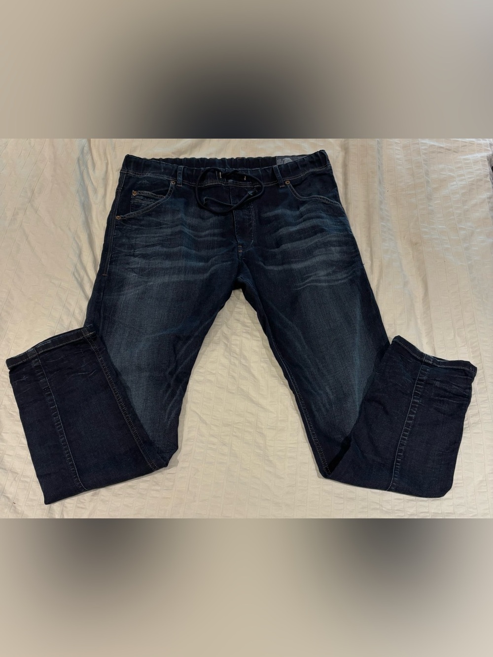 Men’s DIESEL KROOLEY SWEAT JOGG Jeans A15 PANTS 34/30 Distressed Black Tag
